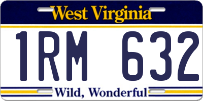 WV license plate 1RM632