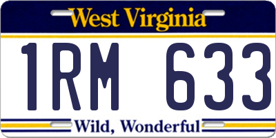 WV license plate 1RM633