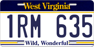 WV license plate 1RM635