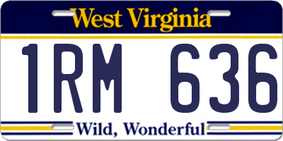 WV license plate 1RM636