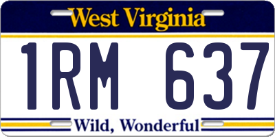 WV license plate 1RM637