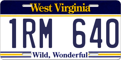 WV license plate 1RM640