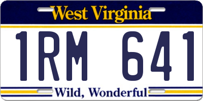 WV license plate 1RM641