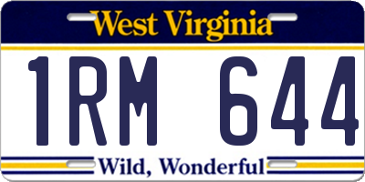 WV license plate 1RM644