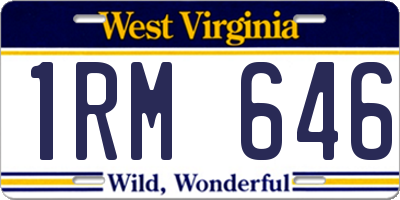 WV license plate 1RM646