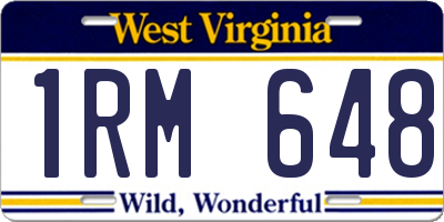 WV license plate 1RM648