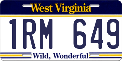 WV license plate 1RM649