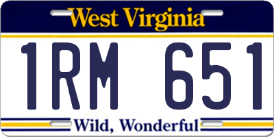 WV license plate 1RM651