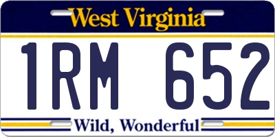 WV license plate 1RM652