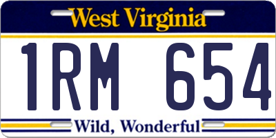 WV license plate 1RM654
