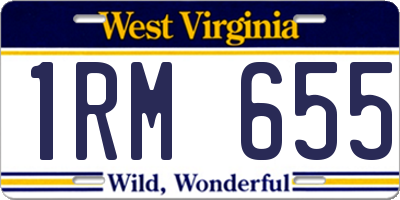 WV license plate 1RM655