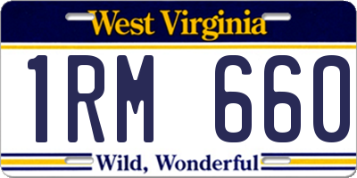 WV license plate 1RM660