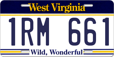 WV license plate 1RM661
