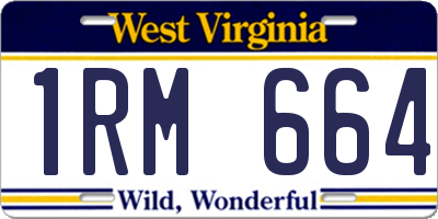 WV license plate 1RM664