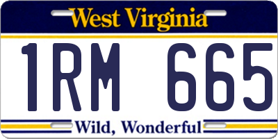 WV license plate 1RM665