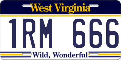 WV license plate 1RM666