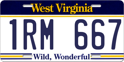 WV license plate 1RM667