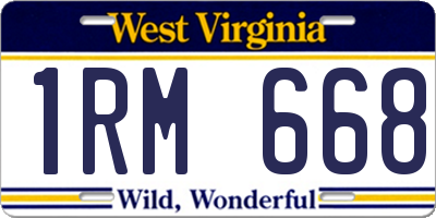 WV license plate 1RM668