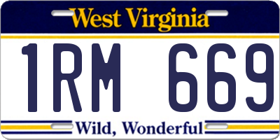 WV license plate 1RM669