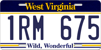 WV license plate 1RM675
