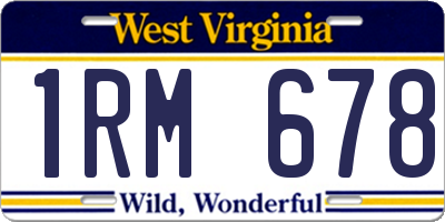 WV license plate 1RM678