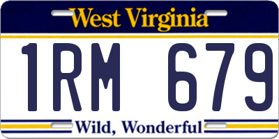 WV license plate 1RM679
