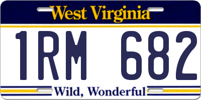 WV license plate 1RM682