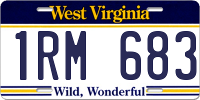 WV license plate 1RM683