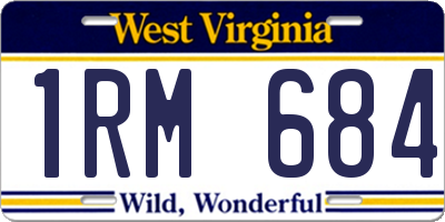 WV license plate 1RM684