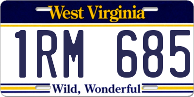 WV license plate 1RM685