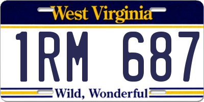 WV license plate 1RM687