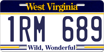 WV license plate 1RM689