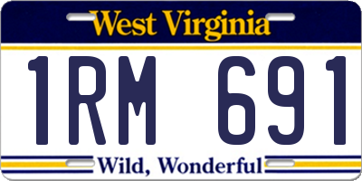 WV license plate 1RM691