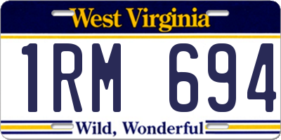 WV license plate 1RM694
