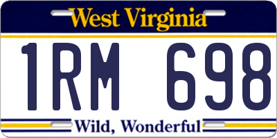 WV license plate 1RM698