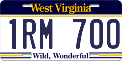 WV license plate 1RM700