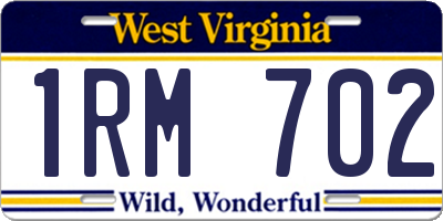 WV license plate 1RM702