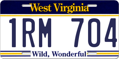 WV license plate 1RM704