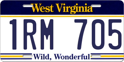 WV license plate 1RM705