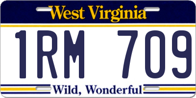 WV license plate 1RM709