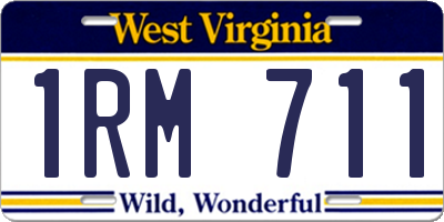 WV license plate 1RM711