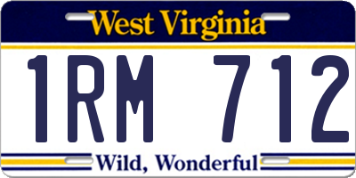 WV license plate 1RM712