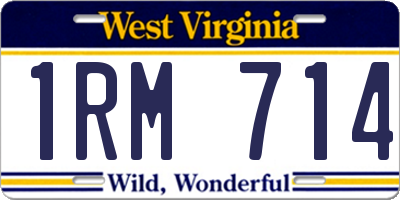 WV license plate 1RM714