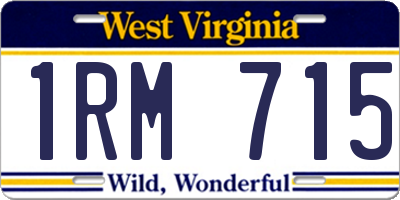 WV license plate 1RM715