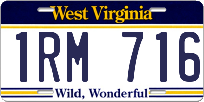 WV license plate 1RM716