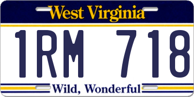 WV license plate 1RM718