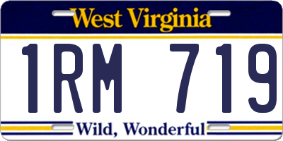 WV license plate 1RM719