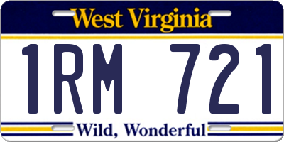 WV license plate 1RM721