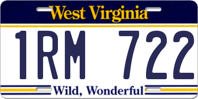 WV license plate 1RM722