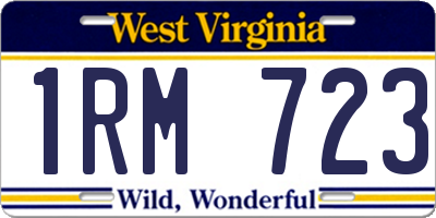 WV license plate 1RM723
